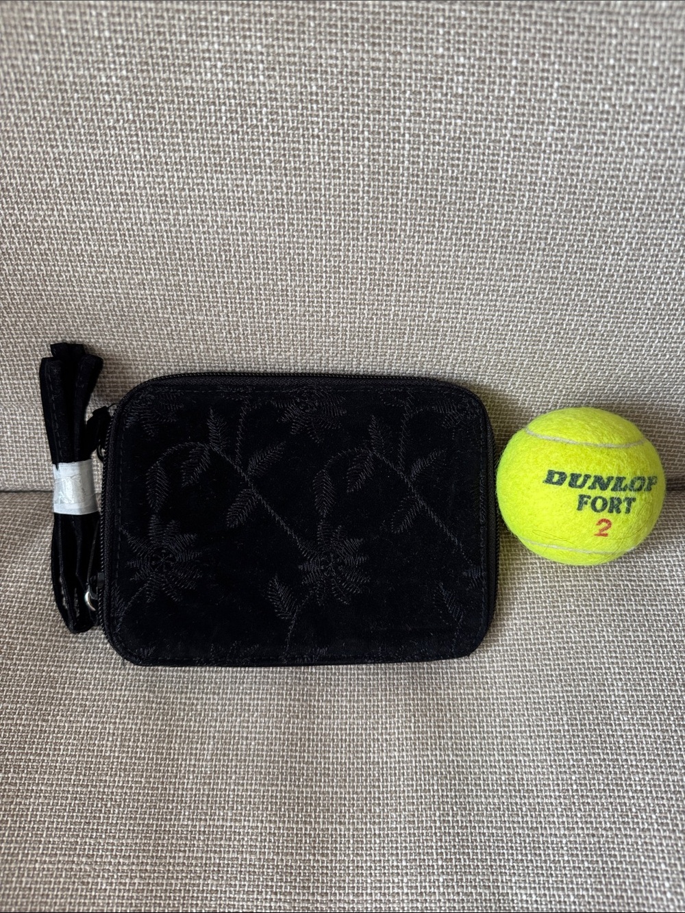 Black Floral Embossed Wristlet Card Holder - Unbranded